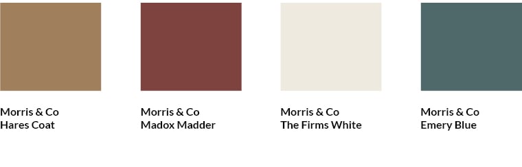 Farbpallette mit Farbtönen von Morris & Co