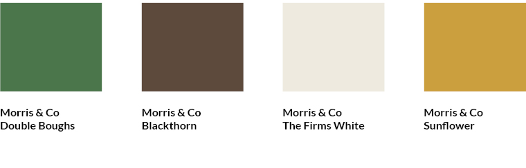 Farbpallete mit Farbtönen von Morris & Co