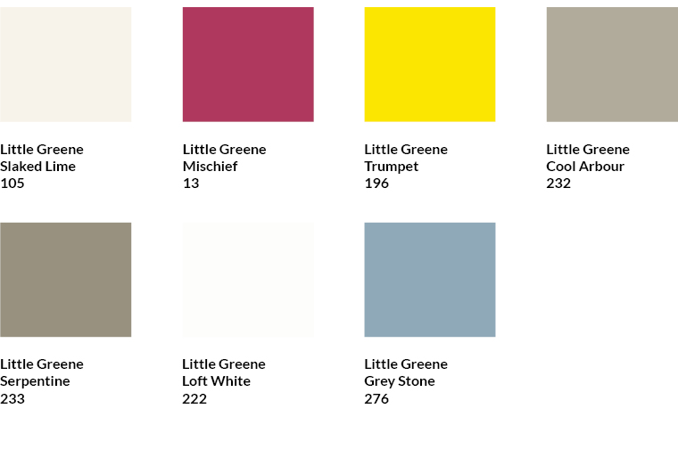 Farbpalette mit Farbtönen von Little Greene