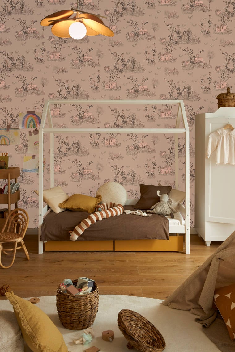 Children's room from Westwing with Woodlands wallpaper by Sian Zeng
