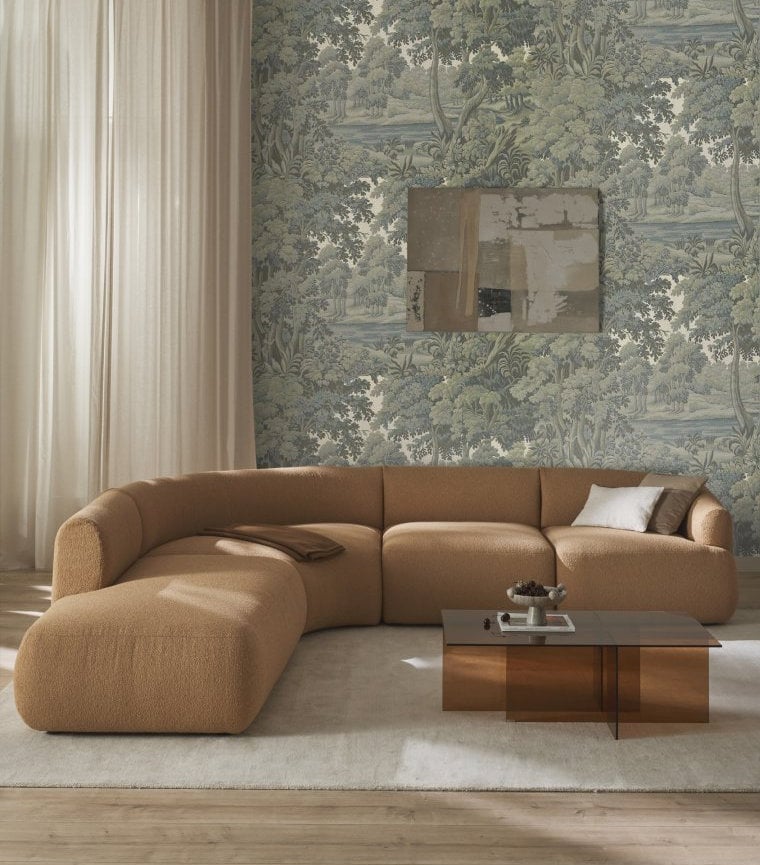 Living room from Westwing with Plantasia wallpaper from House of Hackney